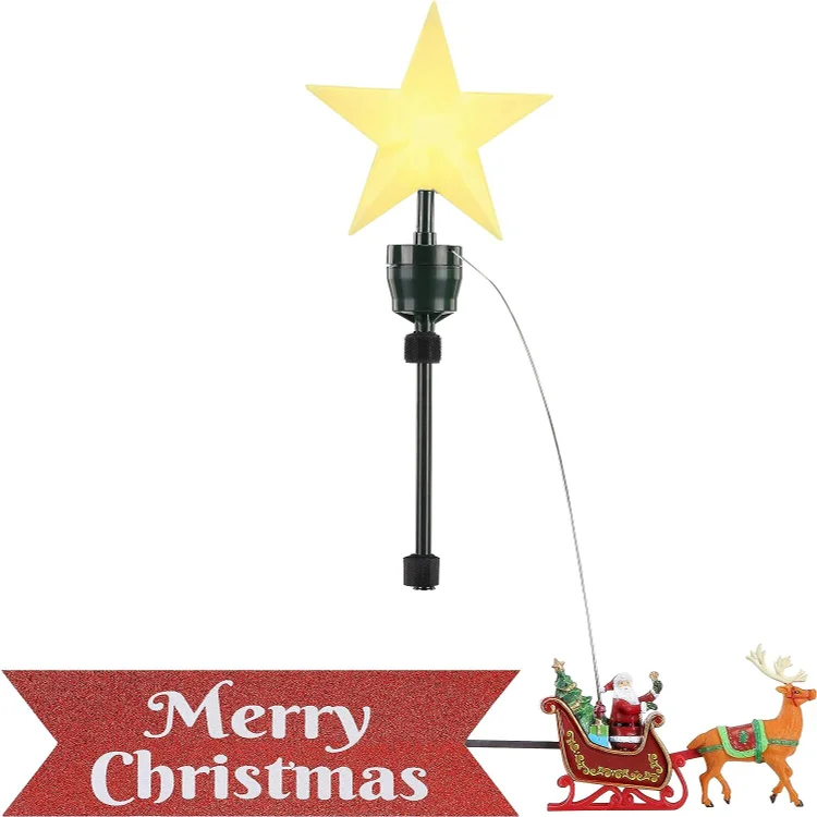 🔥kukelife🔥Mr. Christmas Animated Tree Topper-Carousel Christmas Decoration, Multi