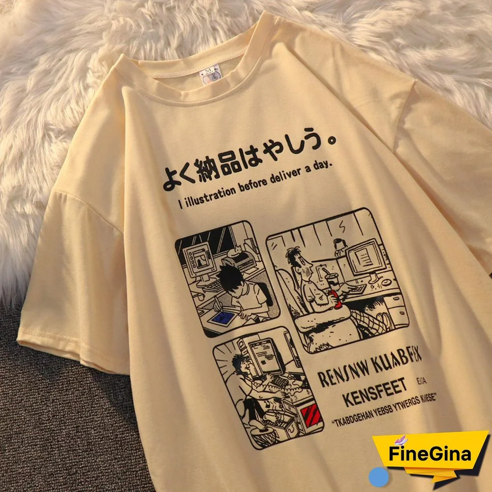 Unisex Vintage Loose Short Sleeve T-Shirt