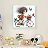 Girls Bicycle-11CT Stamped Cross Stitch 40*40cm/15.75*15.75in