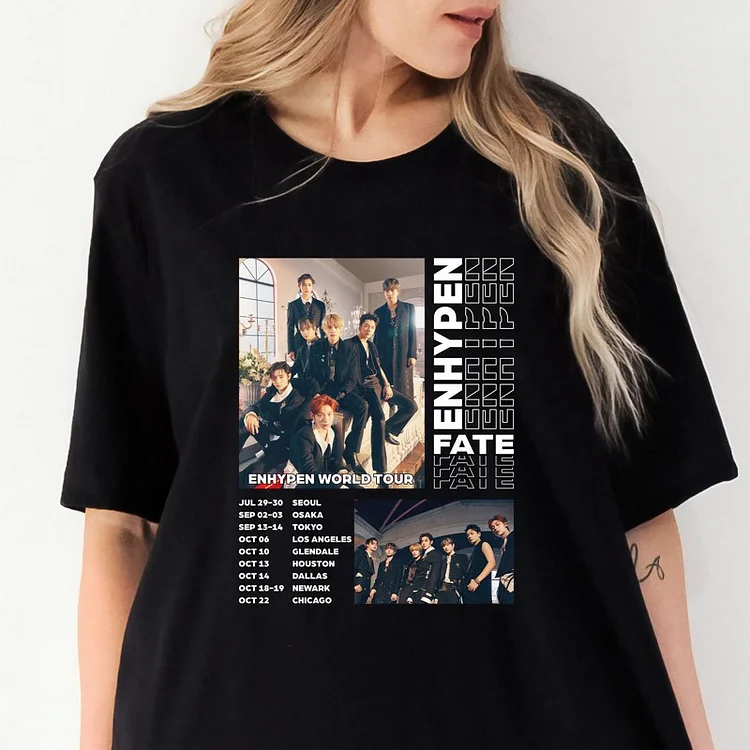 ENHYPEN 2023 World Tour FATE Vintage Poster T-shirt