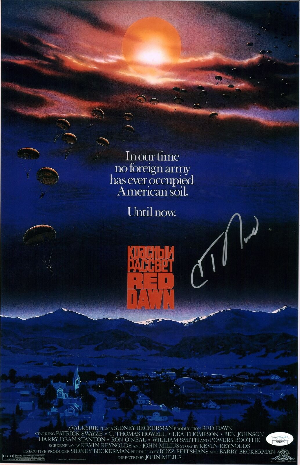 C Thomas Howell Red Dawn 11x17 Photo Poster painting Poster Signed Autograph JSA Certified COA