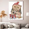 >SALE<Embroidery Eco-cotton Thread 14CT Printed Learning Owl Cross Stitch 22x30cm