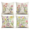 4pcs Easter Pillow Covers 45x45cm Pillowcase for Easter Decor Couch Sofa Bedroom