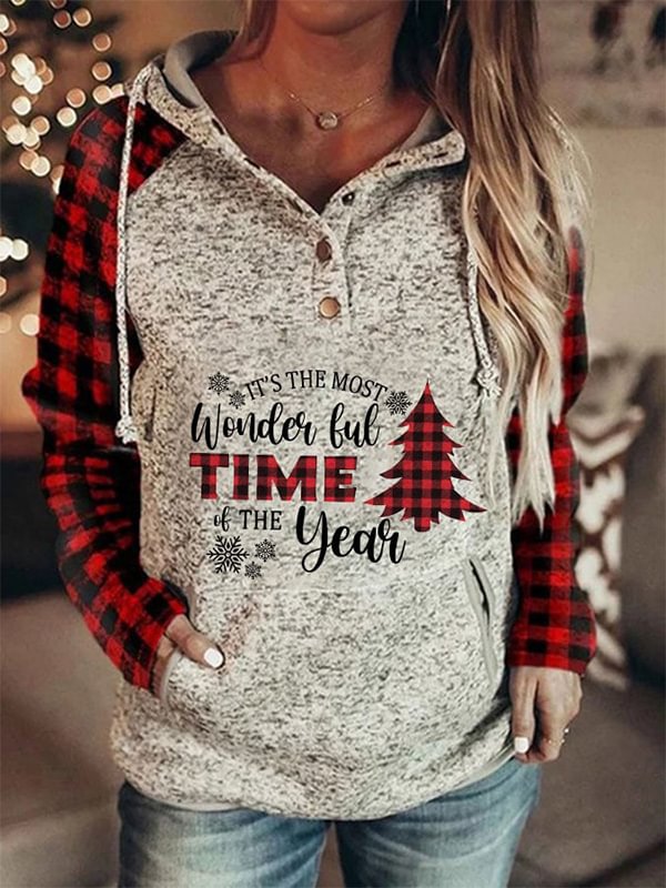 It's The Most Wonderful Time Of The Year Print Christmas Hoodie