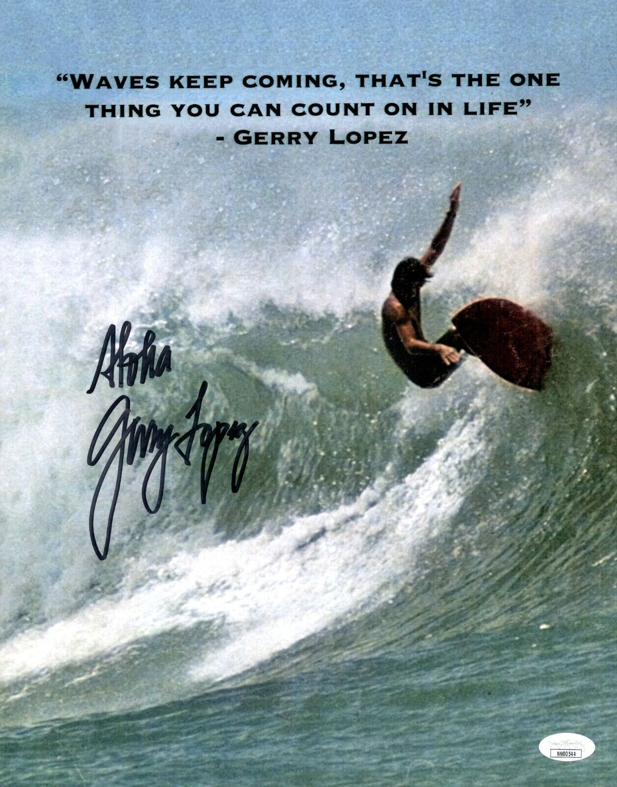 GERRY LOPEZ Signed MR. PIPELINE Surfing Legend 11x14 Photo Poster painting Autograph JSA COA