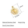 3Pcs/Lot Sun Smile Face Pendants Stainless Steel Celestial Dangle Charms DIY Bracelet Earring Jewelry Making Supplies Wholesale