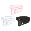 Men's Low Waist Sexy Ice Silk Transparent Large Pouch Briefs