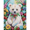 Flower Bear - Crystal Rhinestone Diamond Painting