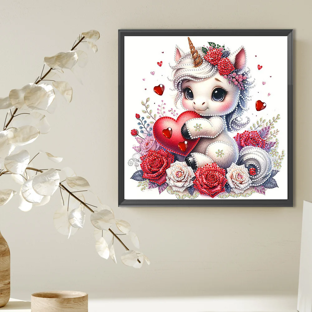 Diamond Painting - Partial Special Shaped Drill - Love Unicorn(Canvas|30*30cm)