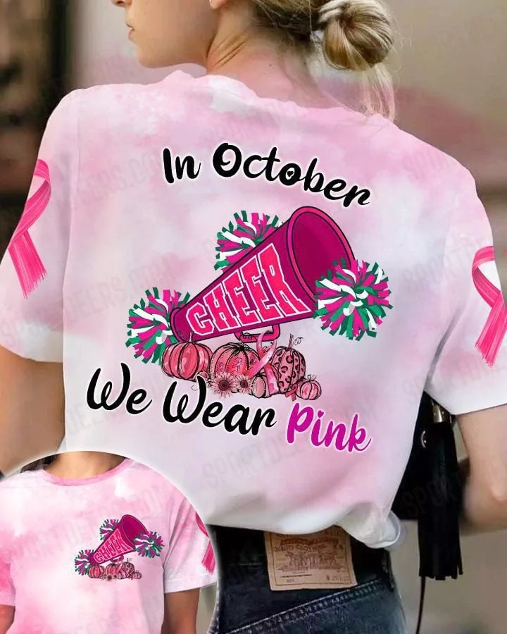 Cheer October Wear Pink Breast Cancer Tee
