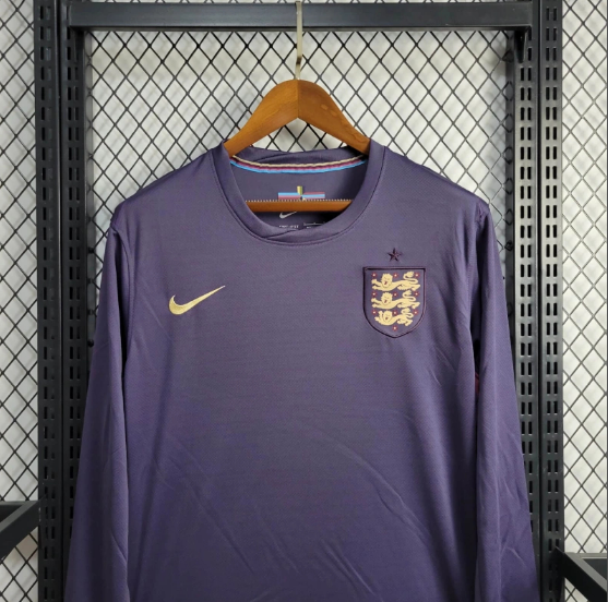 2024 England Away Long Sleeve Soccer Jersey Thai Quality