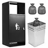 [US Local Warehouse] Commercial Outdoor Trash Can Decorative Trash Container with Lid for Park Garden