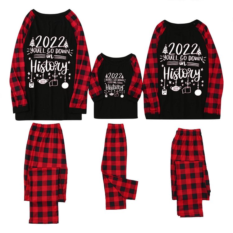 Christmas Parent-Child “You'll Go Down” Patterned Family Matching Pajamas Sets