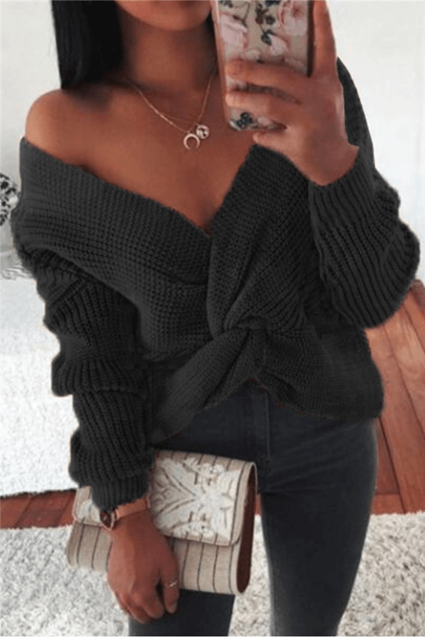 Fashion Sexy V Neck Regular Sleeve Solid Color Tops