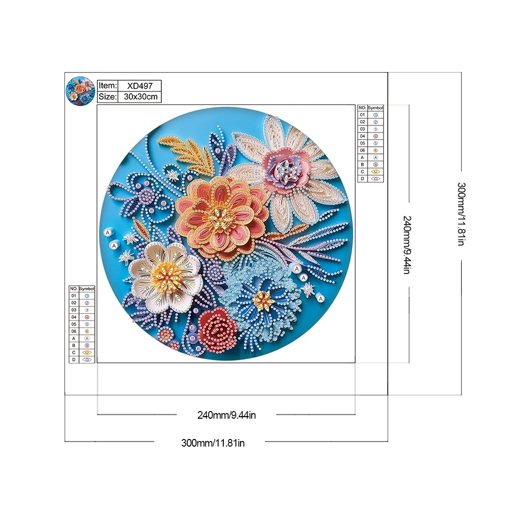 Diamond Painting - Partial Special Shaped Drill - Flower(Canvas|30*30cm)
