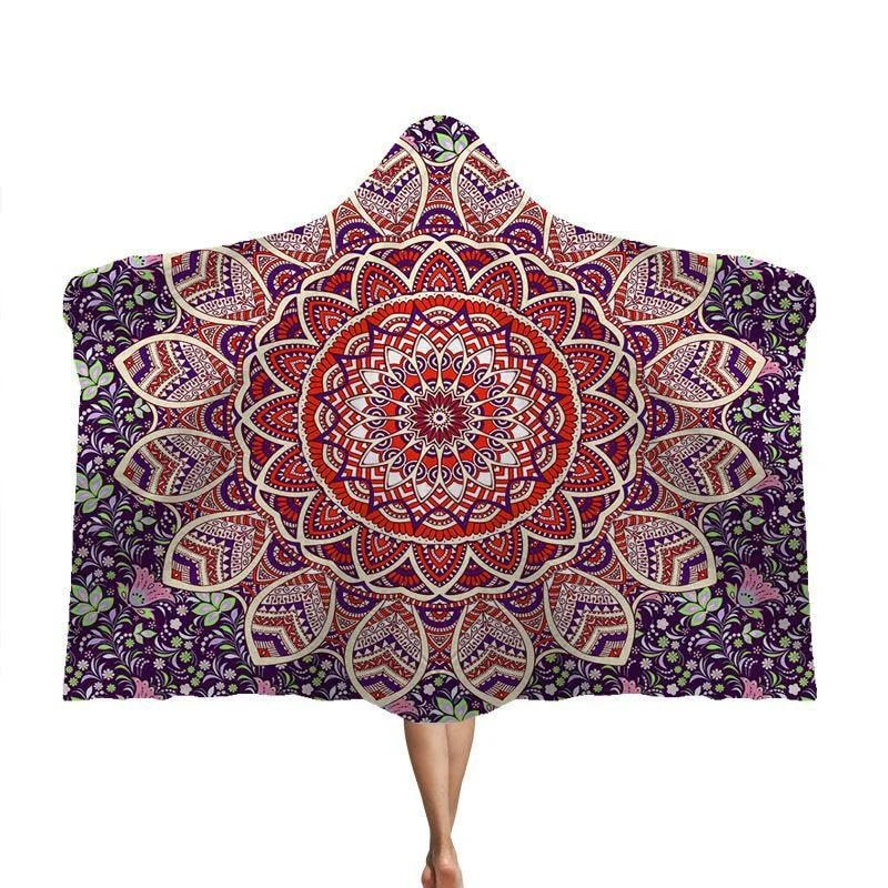 3D Printed Hooded Blanket Anime Soft Fluffy Blankets For Adults Sherpa Fleece Winter Throw Blanket Hoodie Blanket Travel Mantle