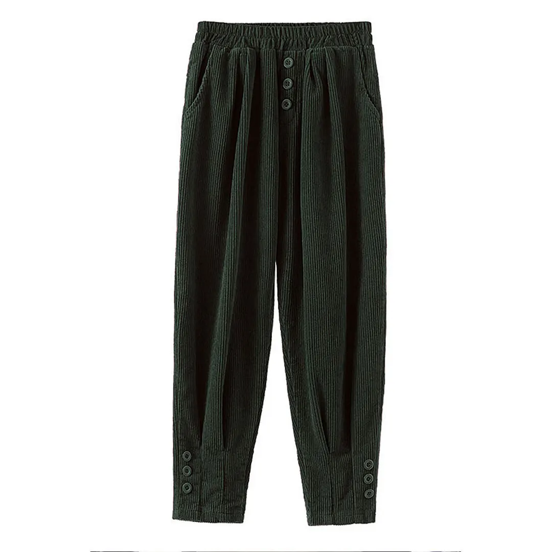 Pants Women Solid Harem Button New Arrival Corduroy Fashionable Ulzzang BF Large Size 4XL Beam Feet Pant Womens Casual Hot Daily