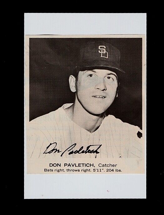 1964 DON PAVLETICH-SAN DIEGO PADRES-PCL- AUTOGRAPHED 4X6 Photo Poster painting-(d.2020)