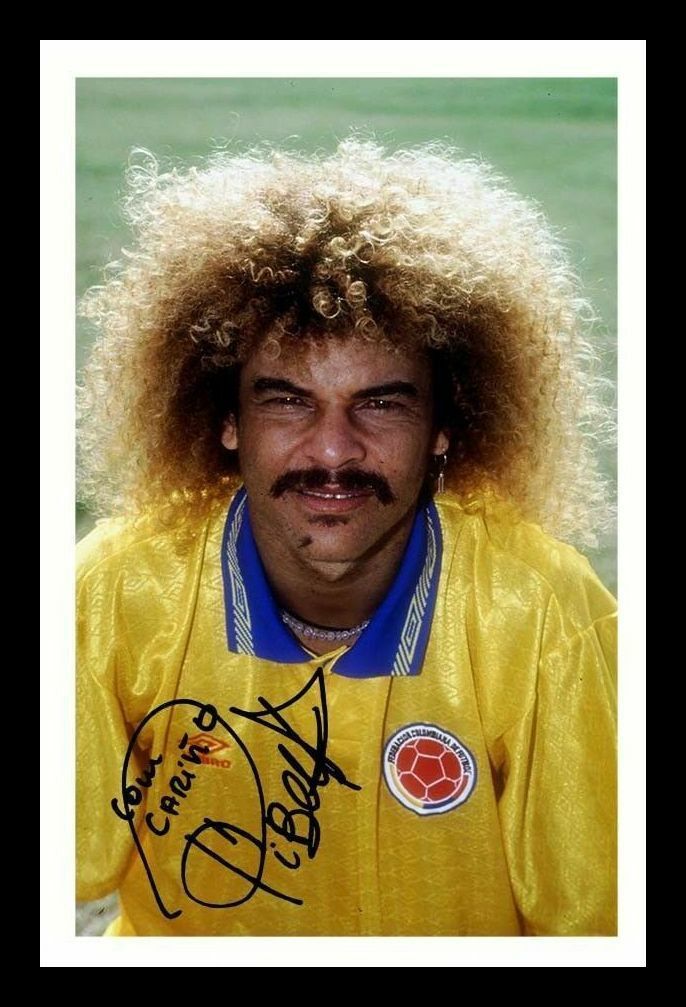 Carlos Valderrama - Colombia Autograph Signed & Framed Photo Poster painting