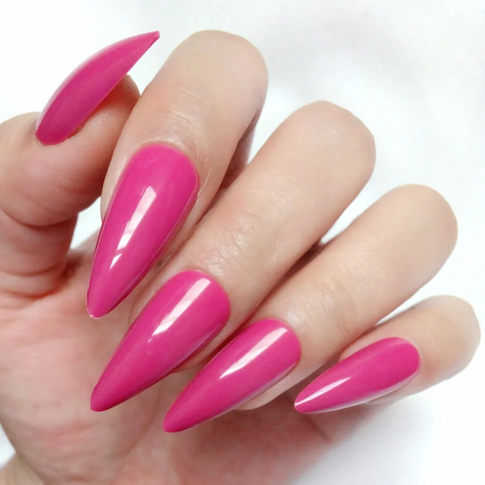 24Pcs Shiny Dark Brown Artificial Fake Nails Long Stiletto False Nails For Design DIY Lady Finger Tips Manicure Tool-Nail Inspo