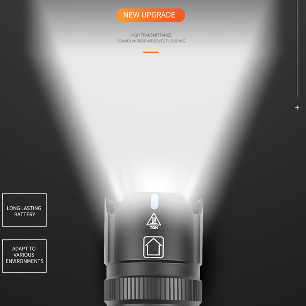 

LED Flashlight XHP Waterproof 3 Lighting Modes Zoom Camping Hunting Torch, Xhp50 led, 501 Original