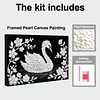 uk.everydayedeals DIY Pearl Painting With Frame - Handmade Self-Adhesive Pearls - Swan(20*30cm)