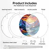 (18.5cm)DIY Acrylic Jigsaw Puzzle Window Hanging with Hanging Chain DIY Stained Glass Decoration Round Window Puzzle Decor for DIY Craft Project (Sunrise)