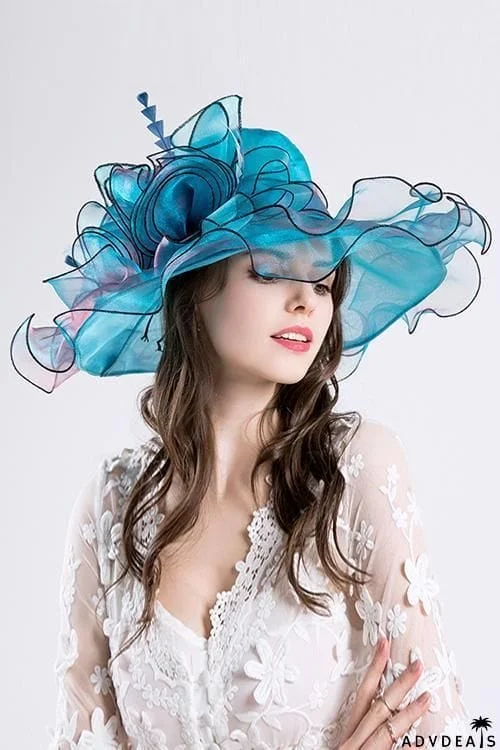 Foldable Organza Ruffles Hat