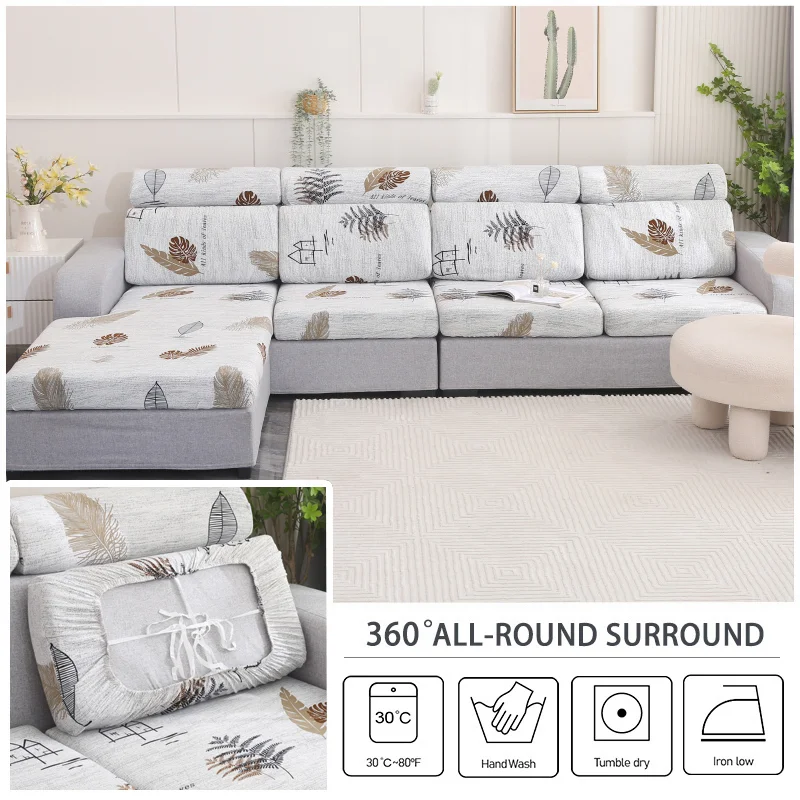 Nigikala Floral Printing Sofa Seat Cushion Cover Corner Sofa Elastic Chair Cover Couch Cover Furniture Protector 1/2/3/4 Seater