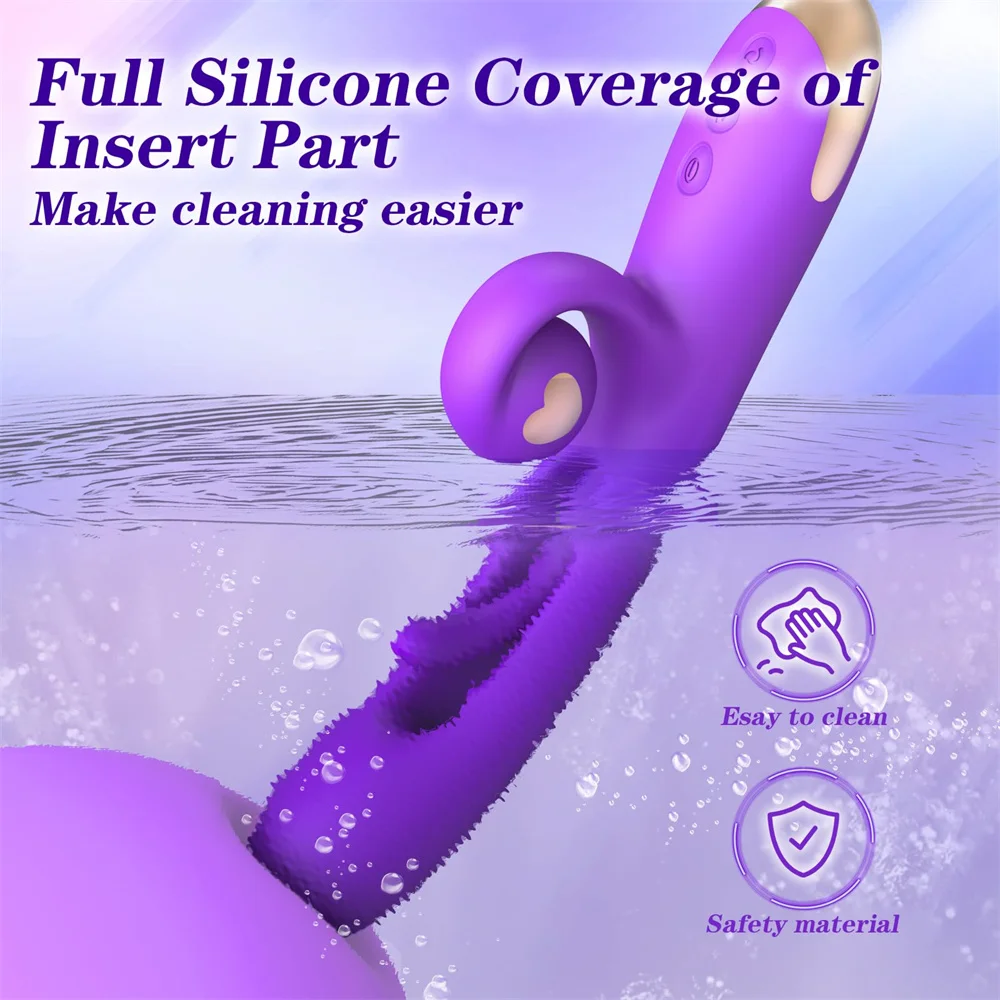 G Spot Vibrator Dildo Rabbit Adult Toys With 10 Vibration 7 Flapping Modes