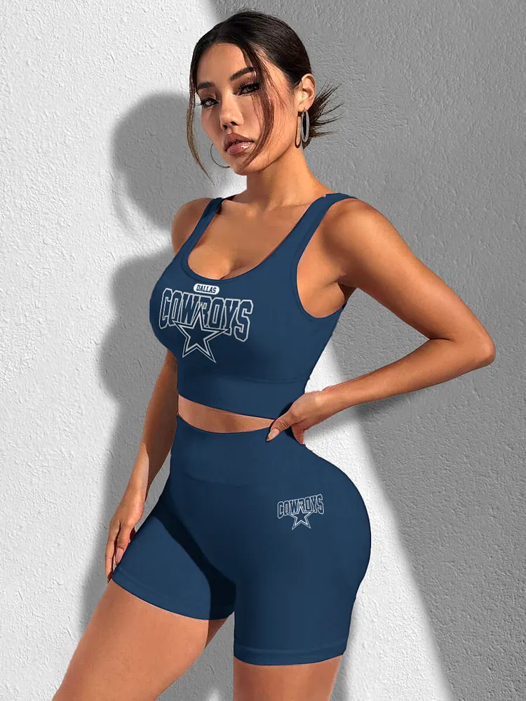 Dallas Cowboys Sports Bra & Shorts Gym Set