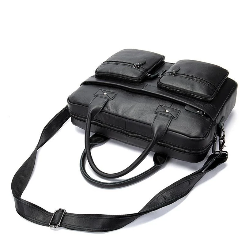 Vintage Durable Large Capacity Simple Style Business Bridfcase Handbag