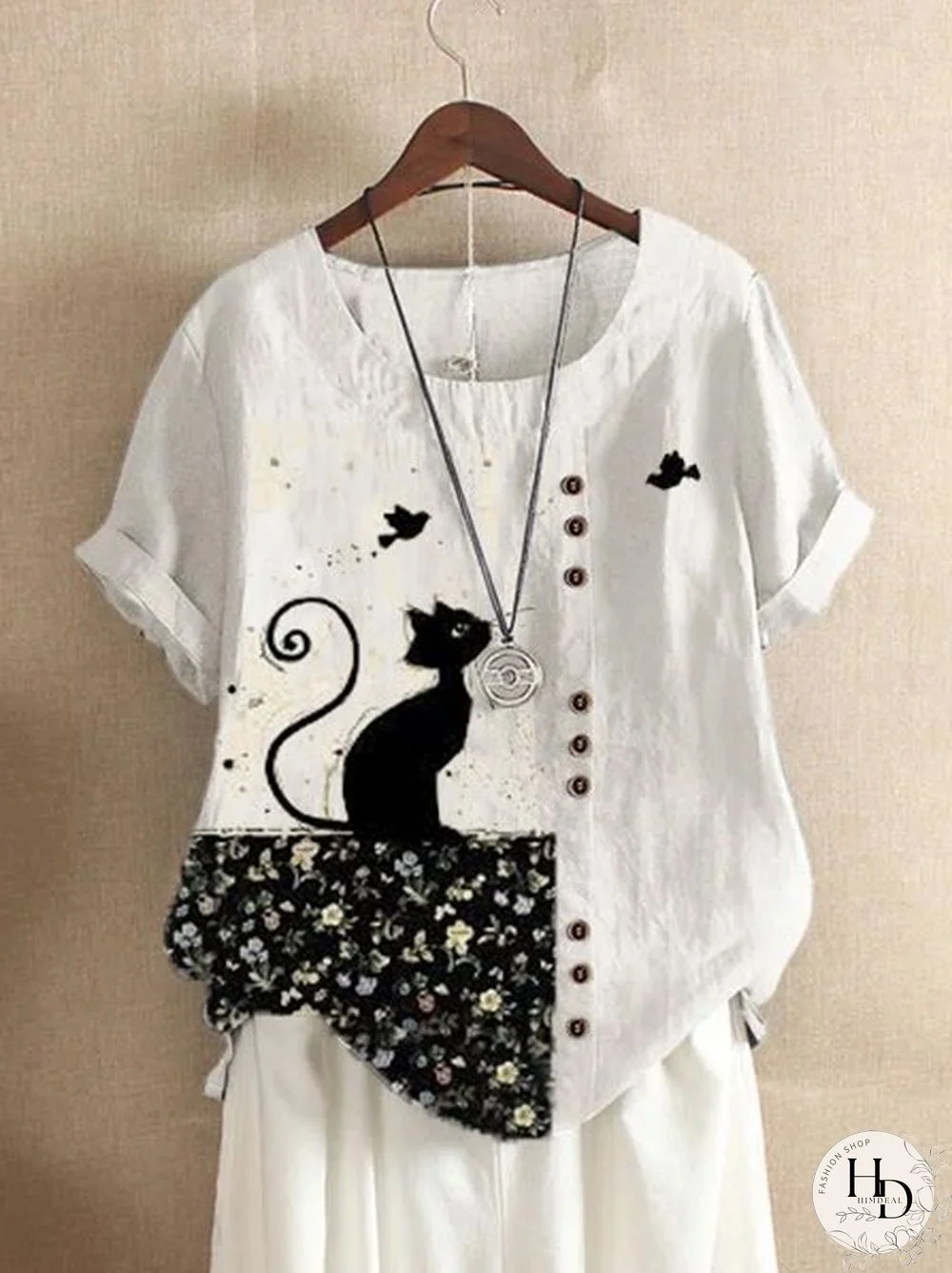 Women's Cat Cotton Tops