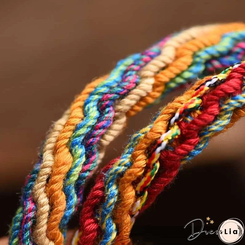 Handwoven Tibetan Style Cotton Rope Reincarnation Jewelry Bracelet Swallowing Gold Beast Hand Rope Bracelet