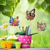 6Pcs Flower Butterfly DIY Diamond Painting Kits Garden Stakes Diamond Art Kits