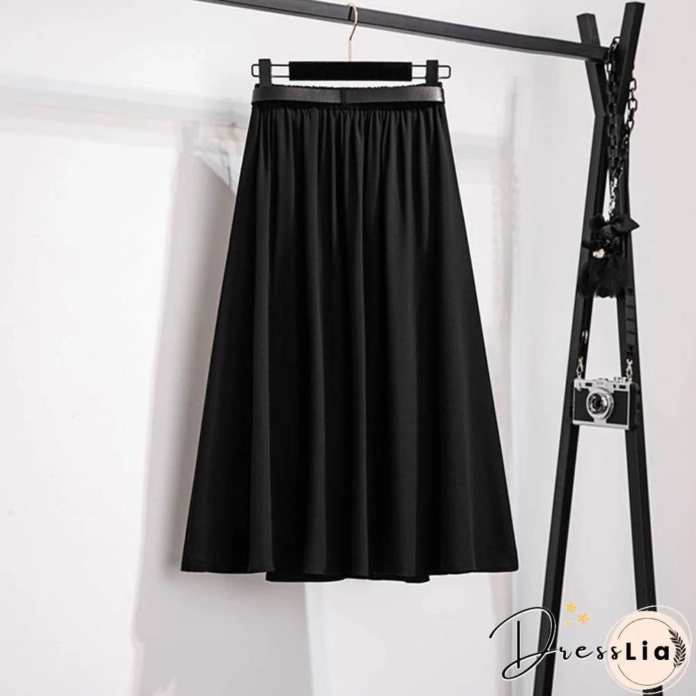 Fashion V-Collar Blouse+Belt Skirt P11743