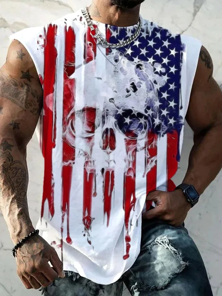Men's Independence Day Print Casual Tank Top