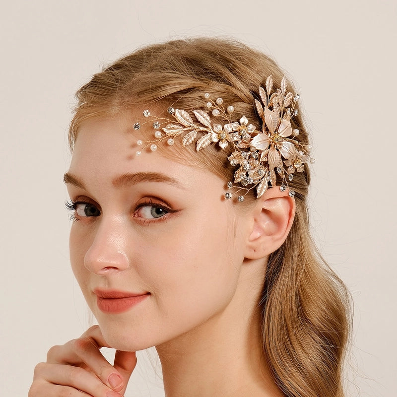 Women’s Pastoral Flower Rhinestone Hair Clip