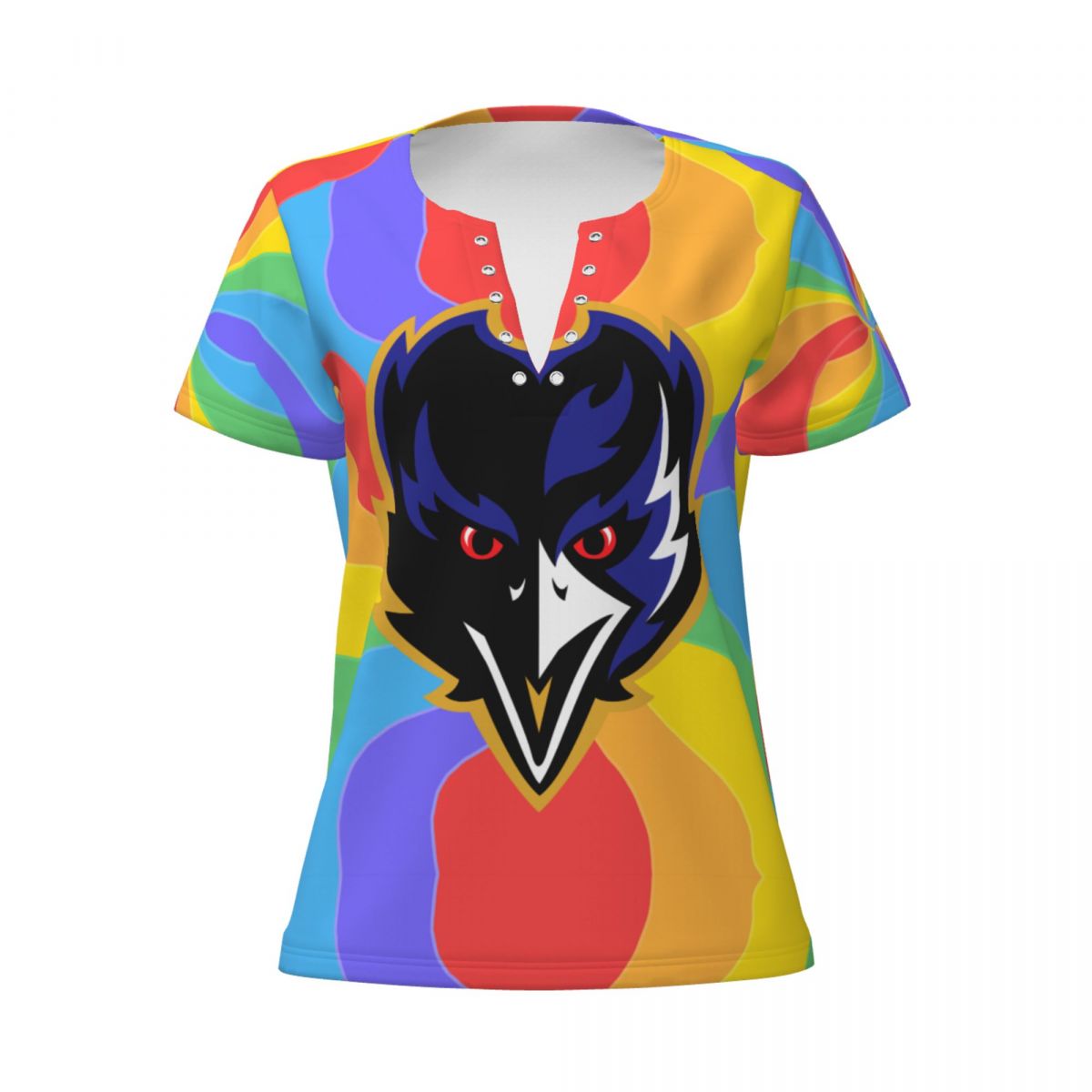 Baltimore Ravens Pride Women's Deep V Neck Tee Shirts