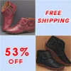 Ladies Casual All Season Zip Round Toe Oversized Rubber Non-Slip Classic Boots