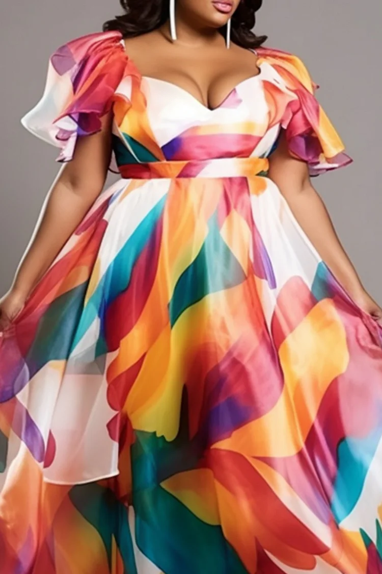 Rainbow Chiffon Dresses