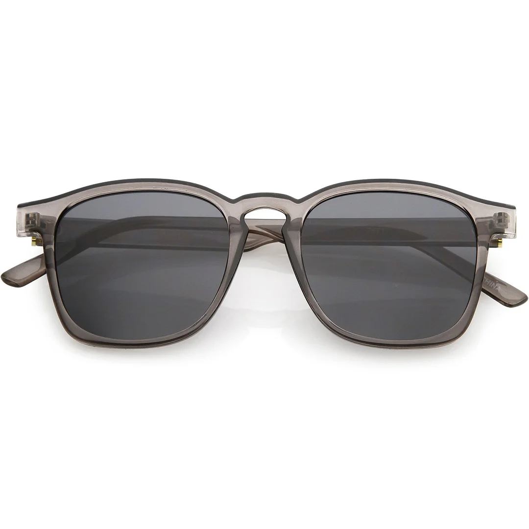 Classic Horn Rimmed Square glasses Neutral Colored Flat Lens 49mm