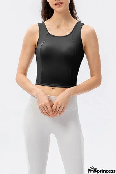 Round Neck Wide Strap Active Tank