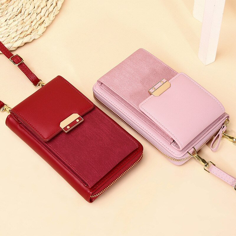 Women&#39;s Messenger Bag Mobile Phone Shoulder Wallet Small PU Leather Crossbody Hang Bags For Ladies Card Holder Coin Purse Female US Mall Lifes