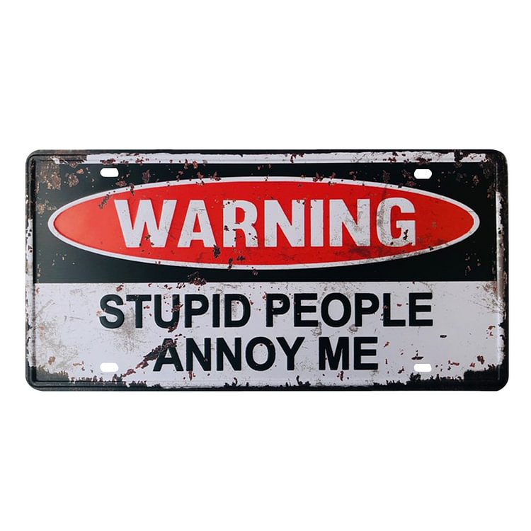 Warning Sign - Car License Tin Signs/Wooden Signs - Calligraphy Series - 6*12inches