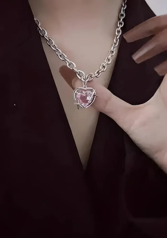 Brownm Shiny Heart Necklace