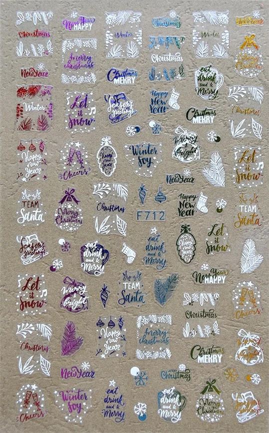 Churchf 1pcs Autumn Winter Nail Sticker Robin Snow Flower New Year Halloween Christmas 3D Decals Nail Art Design Decor Accessories-Nail Inspo