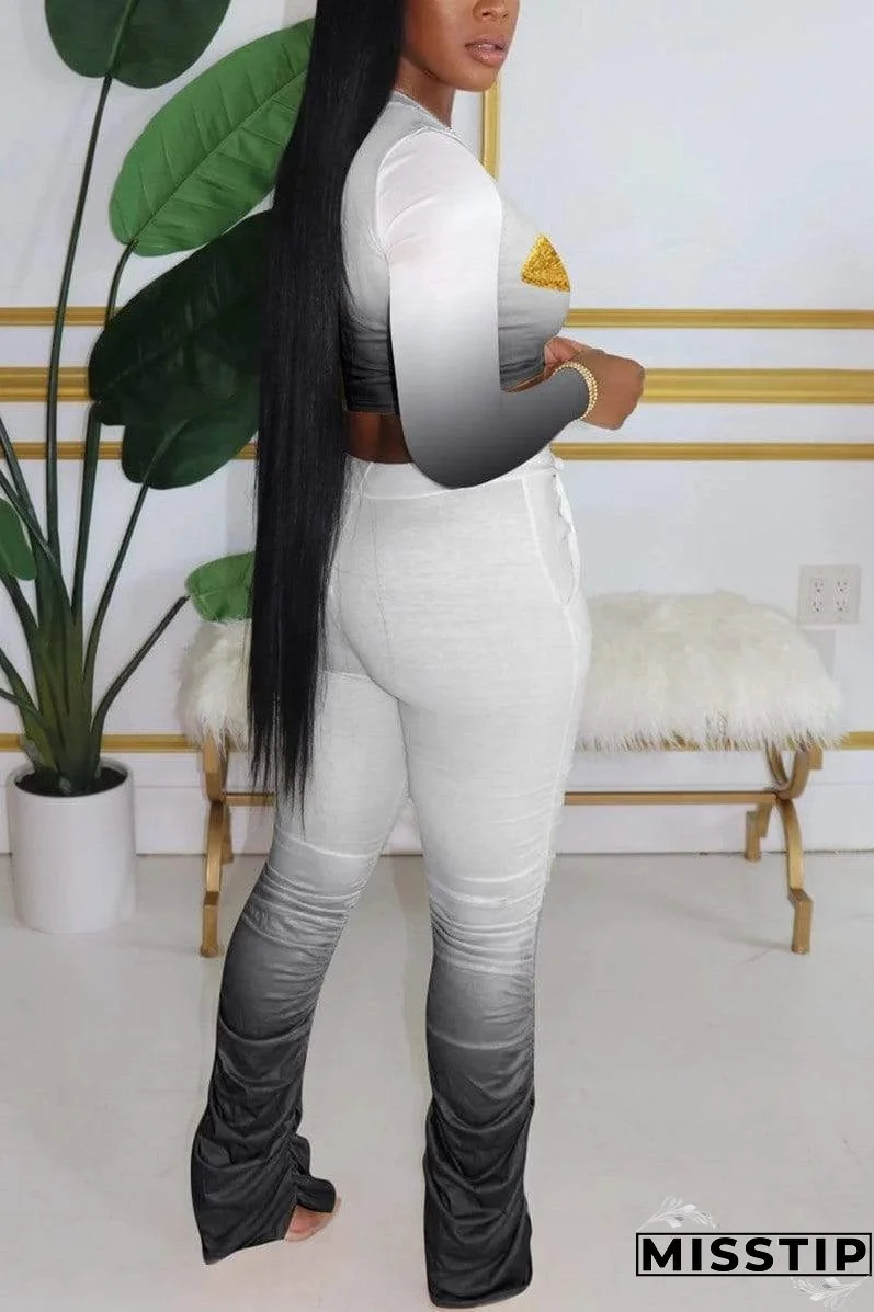 Fashion Gradual Change Lips Printed Set