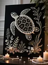 uk.everydayedeals DIY Pearl Painting With Frame - Handmade Self-Adhesive Pearls - Sea ​​Turtle(30*40cm)
