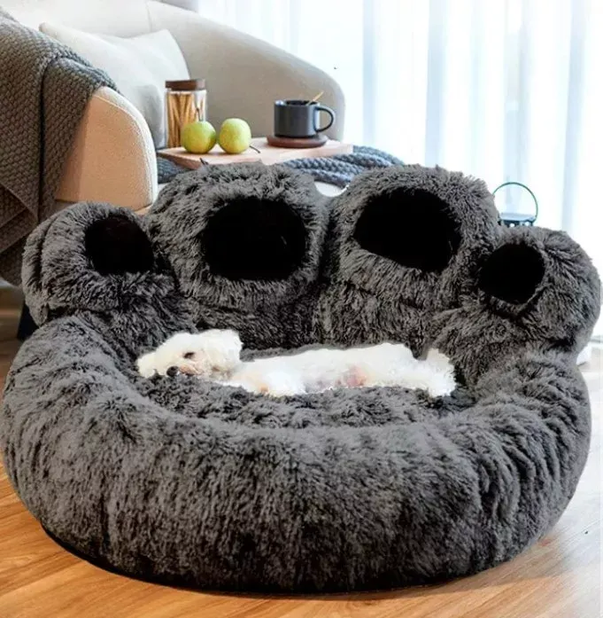 Bear Paw Calming Dog Bed AntiAnxiety Paw Bed
